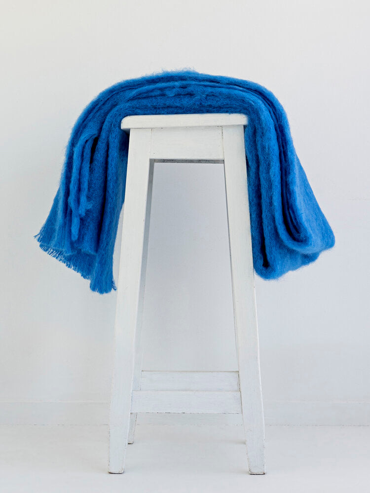 New Zealand Mohair Knee Rug - Cobalt Blue