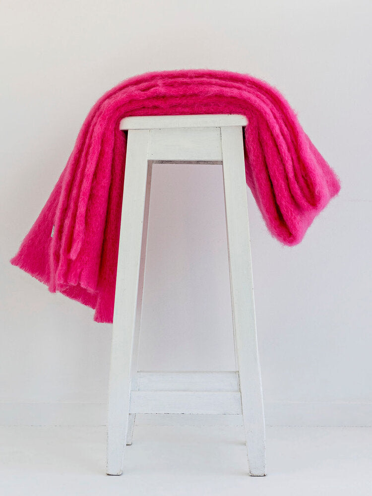 New Zealand Mohair Knee Rug - Hot Pink