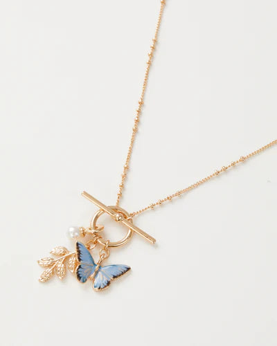 Blue Butterfly Charm Necklace