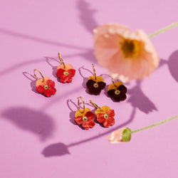 Pansy Hoop Earrings