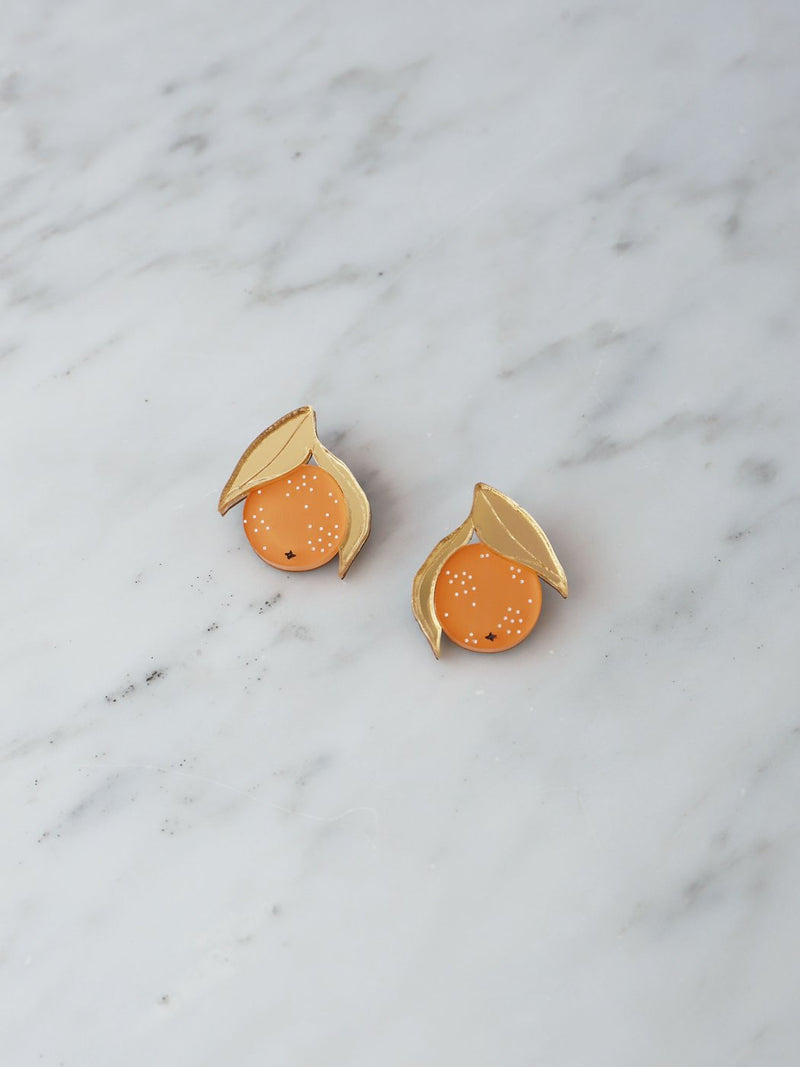 Mini Orange Stud Earrings